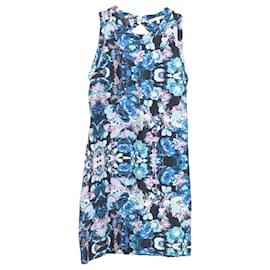 Maje-Maje Floral Sleeveless Mini Dress in Blue Cotton-Blue