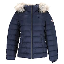 Tommy Hilfiger-Womens Essential Hooded Down Jacket-Blue