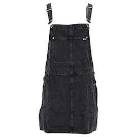 Tommy Hilfiger-Tommy Hilfiger Womens Recycled Cotton Dungaree Dress in Black Cotton-Black