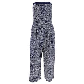 Tommy Hilfiger Womens Strapless Jumpsuit in Navy Blue Viscose Navy blue