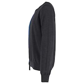 Maison Martin Margiela-Maison Margiela Colorblock Crewneck Sweater in Gray and Blue Cotton-Grey