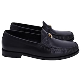 Céline-Celine Luco Triomphe Loafer in Black Calfskin Leather-Black