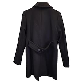 Nili Lotan-Nili Lotan Melina Double-Breasted Coat in Black Wool-Black