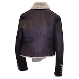 Rick Owens-Rick Owens Shearling Trucker Biker Jacket in Black Leather-Black