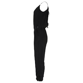 Tommy Hilfiger-Tommy Hilfiger Womens Crepe Jumpsuit in Black Viscose-Black