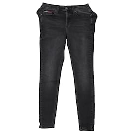 Tommy Hilfiger-Jeans skinny de cintura média feminino-Cinza