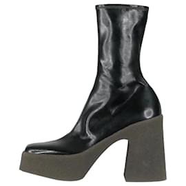 Stella Mc Cartney-Black vegetarian patent-leather platform boots - size EU 38-Black