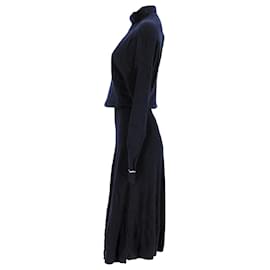 Tommy Hilfiger-Damen-Pulloverkleid aus Kaschmirmischung mit Stehkragen-Marineblau