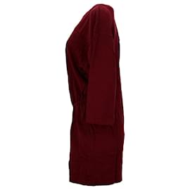 Tommy Hilfiger-Robe t-shirt froncée avec écusson pour femme-Rouge