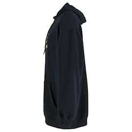 Balenciaga-Balenciaga Sweat à capuche à logo graphique BB en coton noir-Noir