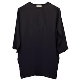 Céline-Mini-robe demi-zippée Celine en soie noire-Noir