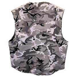 Balenciaga-Balenciaga Gilet cargo imprimé camouflage en coton gris-Gris