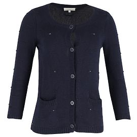 Cardigã com tachas Sandro Paris em algodão azul marinho Azul marinho