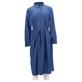 Tommy Hilfiger-Tommy Hilfiger Womens Denim Midi Shirt Dress in Blue Cotton-Blue