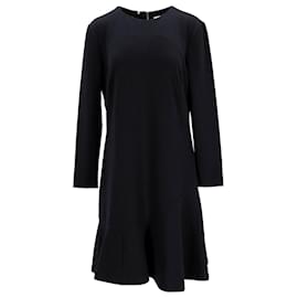 Tommy Hilfiger-Robe texturée ajustée et évasée pour femme-Bleu Marine