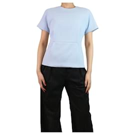 Autre Marque-Blusa in crêpe a maniche corte blu pallido - taglia UK 12-Blu