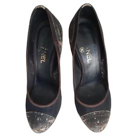 Chanel Leather Pumps Brown Size 38 Brown