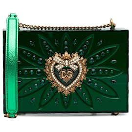 Dolce & Gabbana-Dolce&Gabbana Green Plexiglass Devotion Crossbody Bag-Green