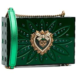 Dolce & Gabbana-Dolce&Gabbana Green Plexiglass Devotion Crossbody Bag-Green