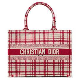Dior-Dior Red Medium Check'n'Dior Book Tote-Red