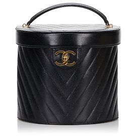Maletín Vanity Case Chanel Black CC Caviar Negro