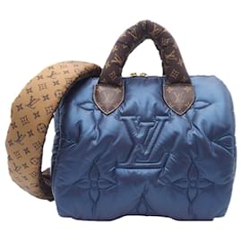 Louis Vuitton-Almofada Louis Vuitton Monograma Azul Speedy Bandouliere 25-Outro