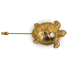 Chanel-Chanel Gold Turtle Brooch-Golden