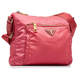 Prada-Prada Pink Tessuto Crossbody Bag-Pink