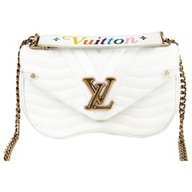 Louis Vuitton-Louis Vuitton Bolso de cadena New Wave blanco MM-Blanco