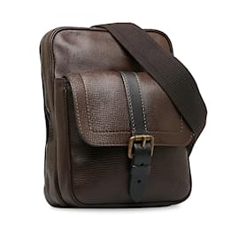 Louis Vuitton-Louis Vuitton Utah Iroquois Sac bandoulière en cuir Sac bandoulière M92534 en bon état-Marron