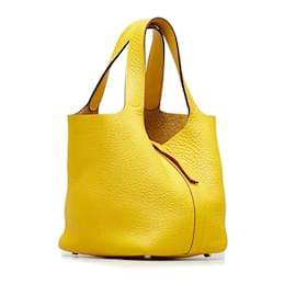 Hermès-Clemence Picotina 18-Amarelo