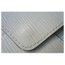 Louis Vuitton-LOUIS VUITTON Epi leather snap pouch WHITE NEW CONDITION-White