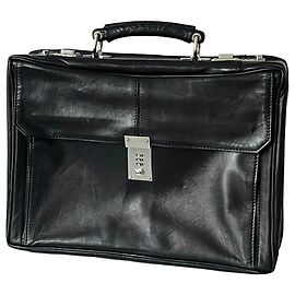 Alfred Dunhill DUNHILL leather briefcase Black Light brown