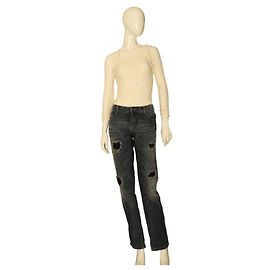John Richmond Blue Denim Jeans Patches w. Studs Distressed Trousers Pants sz 32 Blue