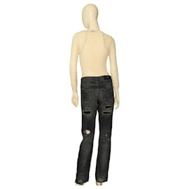 John Richmond-Toppe per jeans in denim blu John Richmond con. Pantaloni effetto consumato con borchie Pantaloni tg 32-Blu