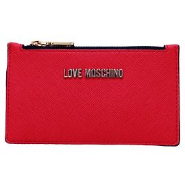 Love Moschino Moschino Love Lona Roja con. Monedero con bolsillo para tarjetas y tarjetero con logotipo Roja