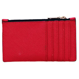 Love Moschino-Moschino Love Red Canvas w. Logo Card Case Holder Pocket Wallet Coin Purse-Red