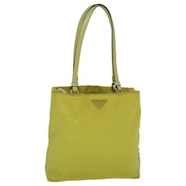 Prada-PRADA Bolso Tote Nylon Amarillo Auth 59961-Amarillo