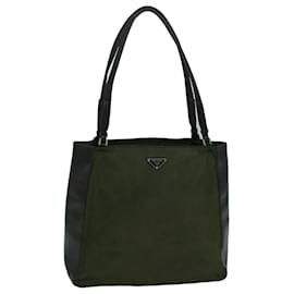 Prada-PRADA Hand Bag Nylon Khaki Auth 60401-Khaki