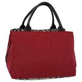 Burberry-BURBERRY Hand Bag Nylon Red Auth yb435-Red