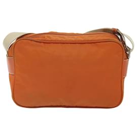 Prada-PRADA Shoulder Bag Nylon Orange Auth ar10865-Orange