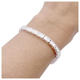 inconnue-Line bracelet, white gold and baguette-cut diamonds.-Other