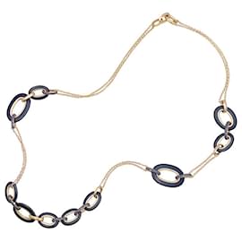 Pomellato-Pomellato "Victoria" long necklace in pink gold, black diamonds, jet.-Other