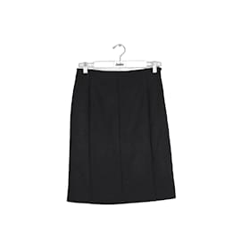 Prada-wrap wool skirt-Black