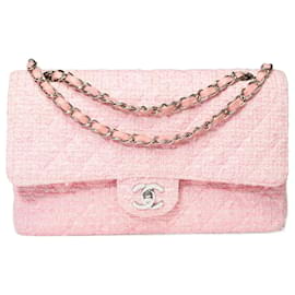 Chanel-Sac Chanel Timeless/Classic in Pink Tweed - 101587-Pink