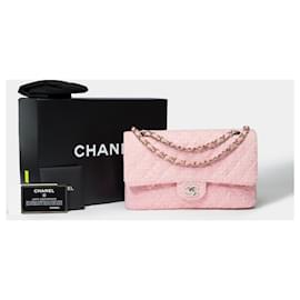 Chanel-Sac CHANEL Timeless/Classique en Tweed Rose - 101587-Rose