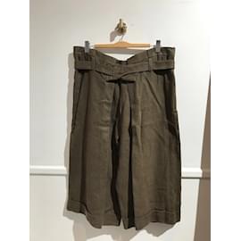 Chloé-CHLOE  Trousers T.fr 36 Linen-Khaki