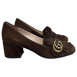 GUCCI  Heels T.eu 37 Suede Brown