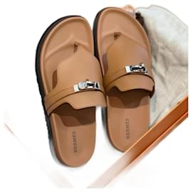 Hermès-HERMES  Sandals T.eu 38 leather-Camel