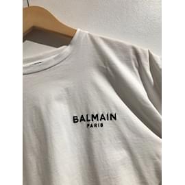 Balmain-BALMAIN Hauts T.International M Coton-Blanc
